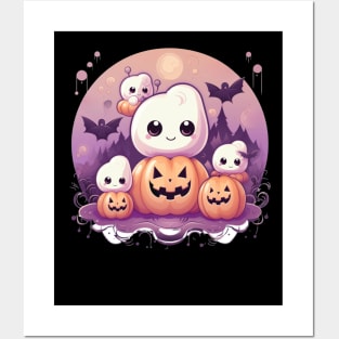 Happy Little Marshmallows kids Halloween Posters and Art